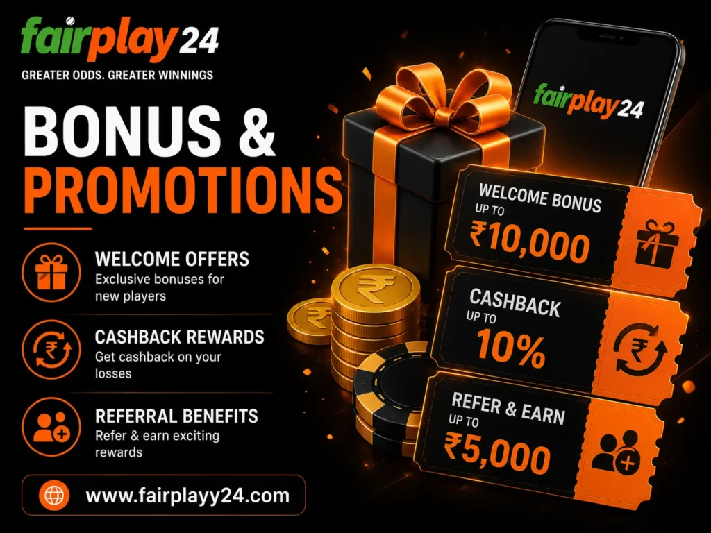 Fairplay24 Bonus & Promotions – Welcome Offers, Cashback Rewards and Referral Benefits