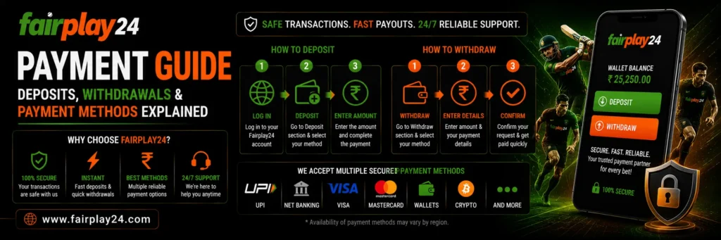 Fairplay24 Payment Guide – Deposits, Withdrawals & Payment Methods Explained